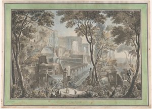 Palazzo of the Villa d’Este in Tivoli, Seen from the Fontana dell’Ovato by Francesco Piranesi