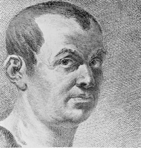 Portrait of Giovanni Battista Piranesi (detail) by Francesco Polanzani