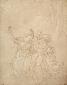 Classical Female Figure Diana or Venus with Two Infants, ca. 1539-42