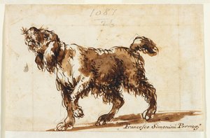 Dog howling (recto), c.1700-50 by Francesco Simonini