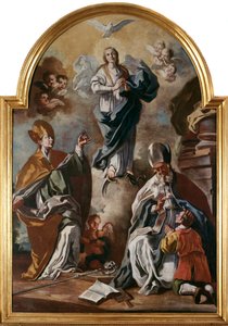 The Dove of the Holy Spirit Appears Above the Virgin with Saints by Francesco Solimena