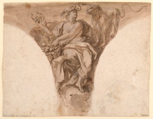 Africa, Design for a Pendentive in the Baptismal Vestibule of St. Peter’s, Rome