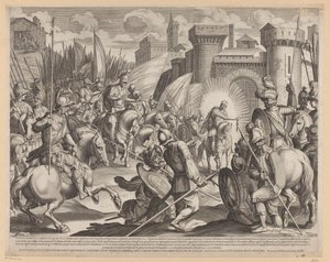 Conquest of Coimbra by Ferdinand I of León by Francesco Villamena