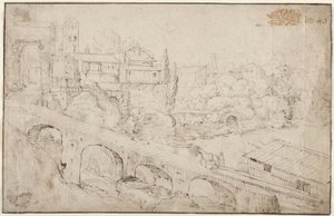 View of the River Tiber by Francesco Villamena