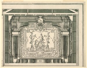 Transverse Section, Proscenium, and Curtain, Teatro Filarmonico, Verona by Francesco Zucchi