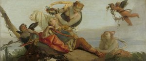 The Sleeping Rinaldo Crowned with Flowers by Armida