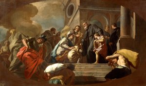 Dream of St Benedict by Francesco De Mura, (detail) by Francesco de Mura