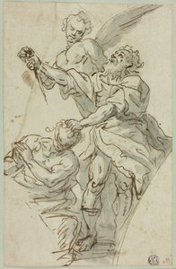 Sketch of Spandrel with Sacrifice of Isaac by Francesco de Mura