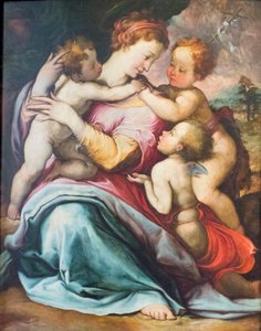 Madonna and Child, the young St John and an angel