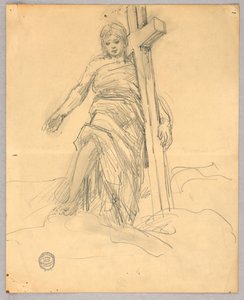 Sketch for Central Figure in the Ascension by Francis Augustus Lathrop