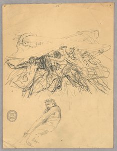 Sketch of Figures Bearing a Cross by Francis Augustus Lathrop