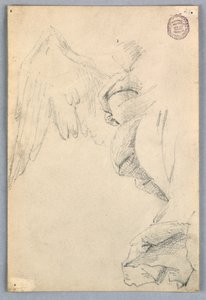 Sketch with Wings and Drapery by Francis Augustus Lathrop