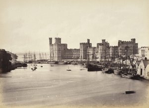 Carnarvon Castle and Mouth of River (578) by Francis Bedford