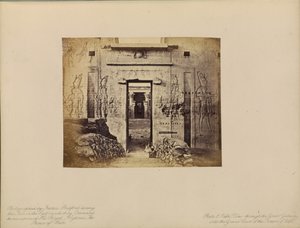Edfu - View Through the Great Gateway Into the Grand Court of the Temple of Edfu by Francis Bedford