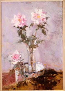Pink Roses in a Glass Vase