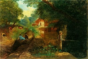 A Young Fisherman in Stapleton Glen, early-mid 19th century, 1946 by Francis Danby