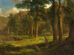 Warriors Reposing in a Mountain Glen, c.1824 by Francis Danby