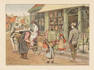 Victorian Family at Henry Hoop, the Village Ironmonger, from The Book of Shops by Francis Donkin Bedford