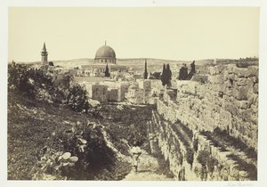 City Wall and Mosque of Omar, Jerusalem, 1857 by Francis Frith