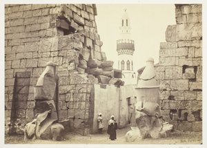 Entrance to the Great Temple, Luxor, 1857