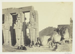 Osiride Pillars and Great Fallen Colossus, at the Memnonium, Thebes