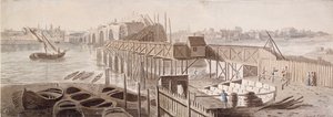 Construction of Blackfriars Bridge, c. 1762 by Francis Grose