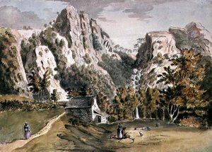 Waterfall at Keswick, Cumberland by Francis Grose