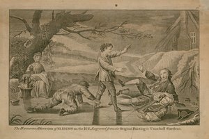 The Humorous Diversion of Sliding on the Ice by Francis Hayman