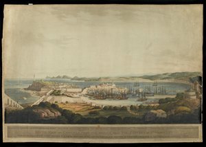 South View of Corunna from the Heights near the Convent of St. Margaret, engraved by H. Merke, published in 1809 by Francis Lee