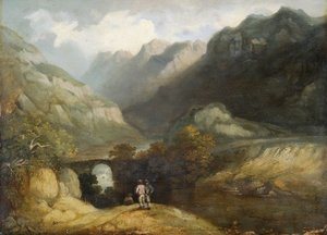 Pont Aberglaslyn, 1770-1840 by Francis Nicholson