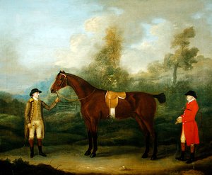 Huntsman with His Horse and Groom by Francis Sartorius