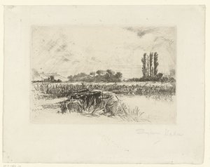 A Water Meadow by Francis Seymour Haden (Sir) (signed by artist)