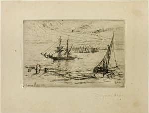 A Brig at Anchor by Francis Seymour Haden
