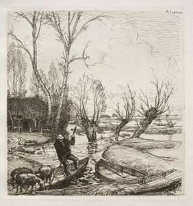 In the Flooded Marsh: The Shepherdess by Francis Seymour Haden