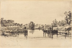 Eagham Lock by Francis Seymour Haden