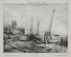 Fishing Boats along the Beach by Francis Seymour Haden