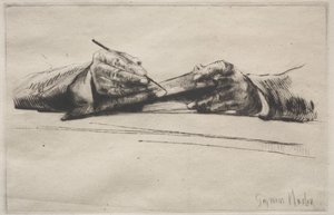 Hands Drypointing