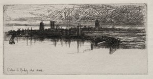 Little Calais Pier, 1865, 3 A.M., 1865 by Francis Seymour Haden