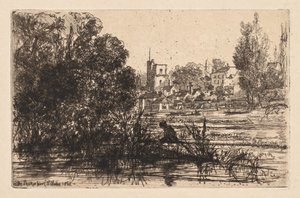 Twickenham Church, 1865 by Francis Seymour Haden