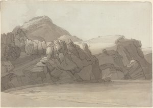 A Rocky Shore at Coombmartin, Devon by Francis Towne