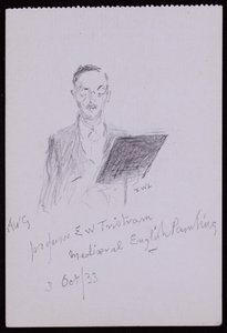 Portrait of Professor EW Tristram by Francis Wilfred Lawson