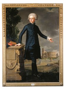 Portrait of Don Juan Despuig y Zaforteza, full-length, in a black suit, signed and inscribed by Francisco Agustín y Grande
