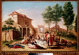 Lunch in the Countryside: Young People of the Bourgeoisie Playing a Picnic
