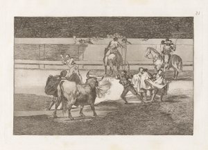 Banderillas with Firecrackers, Plate 31 from La Tauromaquia