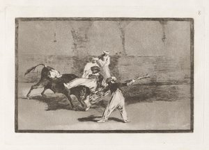 A Moor Caught by the Bull in the Ring, Plate 8 from La Tauromaquia by Francisco de Goya