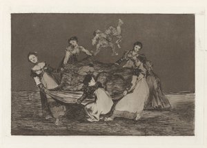 Feminine Folly, also known as Heavier than a Dead Donkey, from the series Los disparates (Los proverbios) by Francisco de Goya