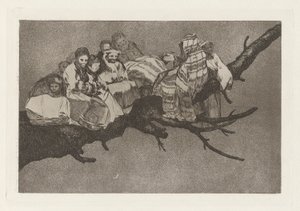 Ridiculous Folly, also known as To Go Amongst the Branches, from the series Los disparates (Los proverbios) by Francisco de Goya