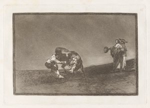 The Same Man Throws a Bull in the Ring at Madrid, Plate 16 from La tauromaquia by Francisco de Goya