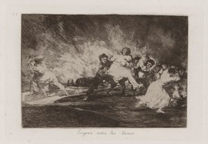 They Escape through the Flames, Plate 41 from The Disasters of War by Francisco de Goya