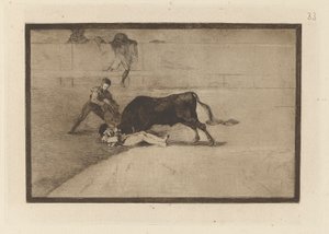The Unlucky Death of Pepe Illo in the Ring at Madrid, Plate 33 from La tauromaquia by Francisco de Goya